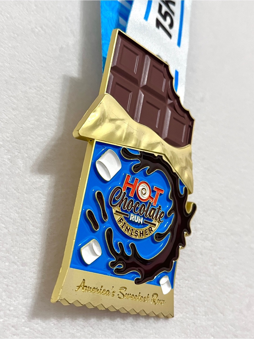 Hot Chocolate Run 15K Finisher Medal Chocolate Bar Race Memorabilia Collectible